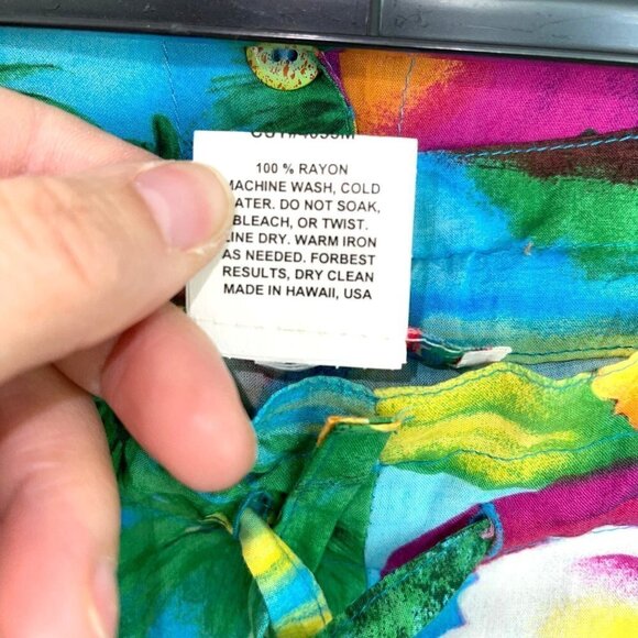 Jams World Pant Set Womens Size XS Medium Vintage Hawaiian Orchid Island Rayon - Picture 7 of 11